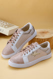 Glitter & Star Patchwork PU Leather Sneakers- 2 Colors