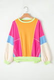 Color Block Patchwork Drop Shoulder Sweatshirt with Pockets- 2 Colors