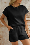 Textured Short Sleeve Top and Shorts Set- 7 Colors