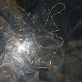 Gold Tone Natural Stone Pendant Necklace- Gray