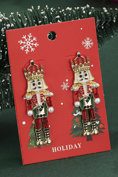 Jeweled Nutcracker Earrings- 2 Colors