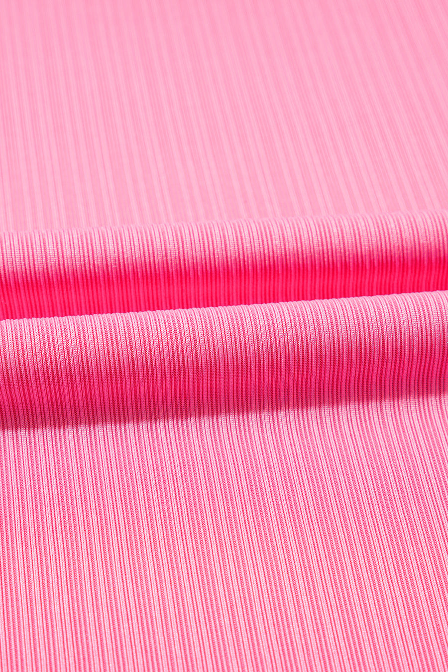Bright Pink Textured Ruffle Trim Crop Top and Drawstring Skirt Set