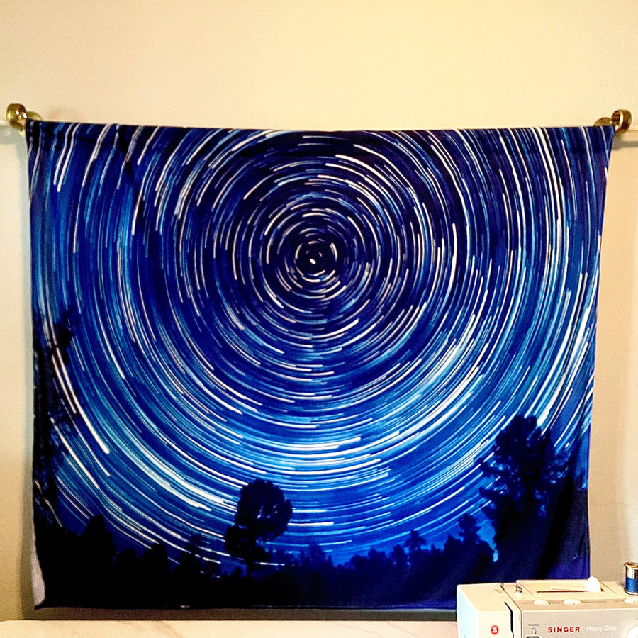 "The Zone" Star Vortex & Trees Tapestry