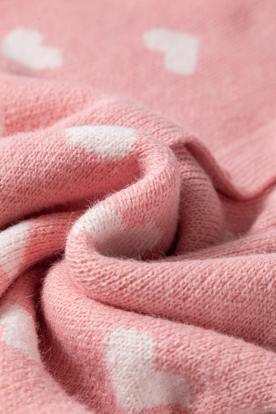 Light Pink Heart Pattern Cardigan 2
