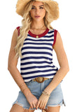 Striped Contrast Trim Sleeveless Sweater Vest- 3 Colors