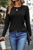 Asymmetric Seam Long Sleeve Shirt- 3 Colors