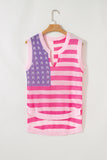American Flag Notched Neck Loose Knit Vest- 2 Colors