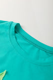 Aruba Blue & Lime Green Frayed Star Patch Oversized T-Shirt
