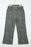 Print Frayed Edge Wide Leg High-Waist Jeans- 7 Styles
