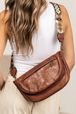 Geometric Strap PU Leather Crossbody Bag- 2 Colors