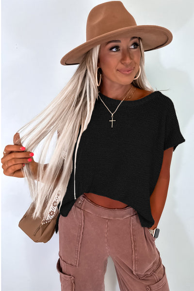 Solid Color Slit Hem Knit Top- 3 Colors