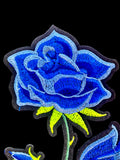 Blue Rose Patch-Multi Blue & Green