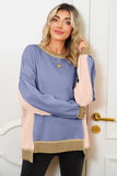Color Block Waffle Knit Patchwork Oversized Sweatshirt- 3 Colors