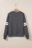 Varsity Striped Sleeve Loose Fit Sweatshirt- 8 Colors