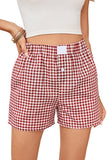 Gingham High-Waisted Loose Wide Leg Shorts- 2 Colors