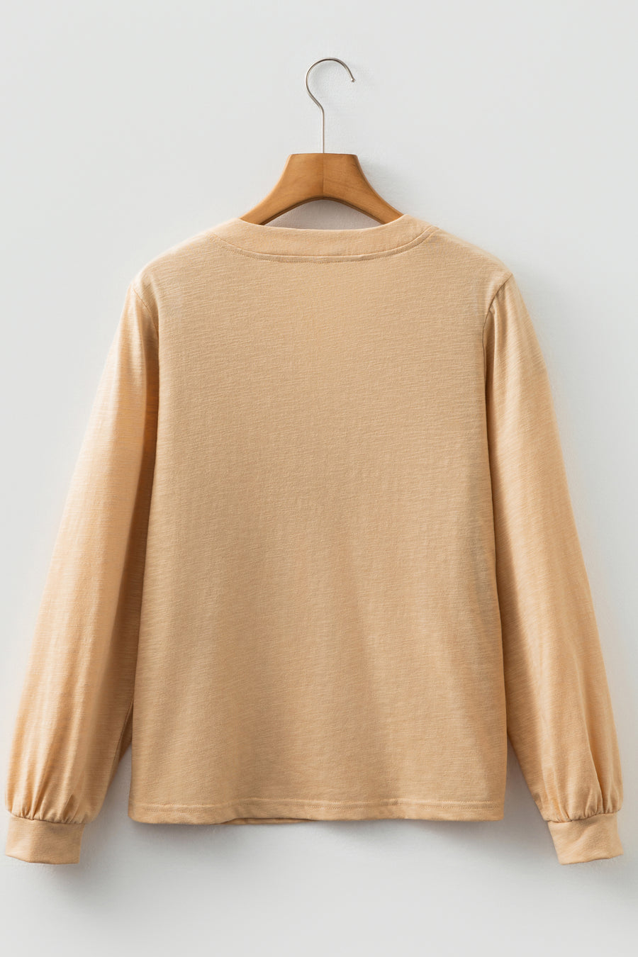 Button-Up V-Neck Long Sleeve Top- 3 Colors