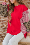 Striped Patchwork Sleeve Colorblock Sweatshirt- 3 Colors