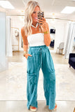 Mineral Wash High Waist Cargo Sweatpants- 3 Colors