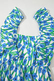 Floral Print Square Neck Ruffled Strap Maxi Dress- 2 Colors