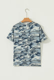 Heathered Camouflage Crew Neck Short Sleeve T-Shirt- 2 Colors