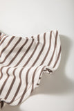 Striped Ruffle Sleeve Crew Neck T-Shirt- 3 Colors