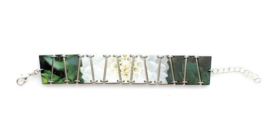 White Delilah Flower Bracelet #7542A