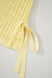 Side Tie Crochet Knit Short Sleeve Sweater- 2 Colors