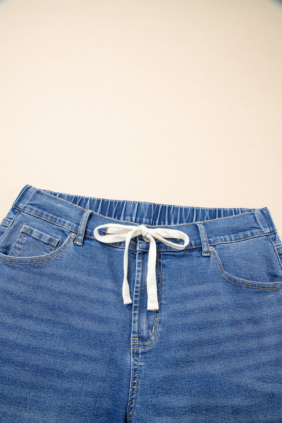 Plus Size Acid Wash Lace-Up Jeans- 4 Colors
