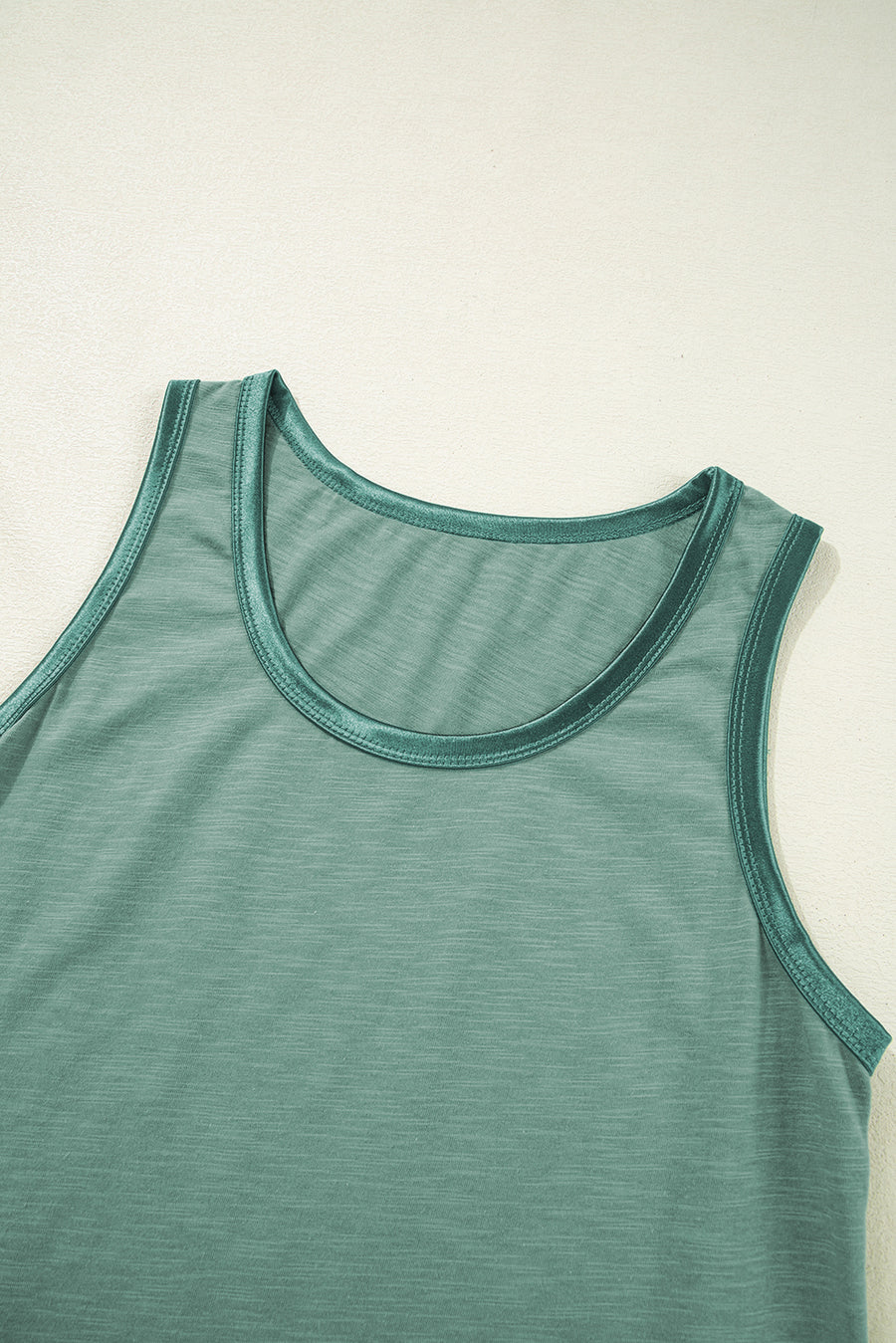 Contrast Trim Crew Neck Tank Top- 2 Colors