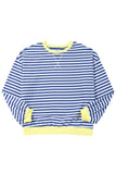Striped Contrast Trim Oversized Sweatshirt- 4 Colors
