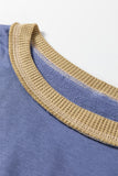 Color Block Waffle Knit Patchwork Oversized Sweatshirt- 3 Colors
