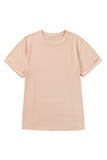 Basic Crew Neck Rolled Sleeve T-Shirt- 12 Colors