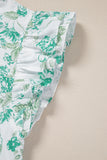 Floral Ruffle Sleeve Frilly Button-Up Blouse- 2 Colors