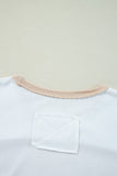 Dusty Color Block Patchwork Side Slit Tunic T-Shirt