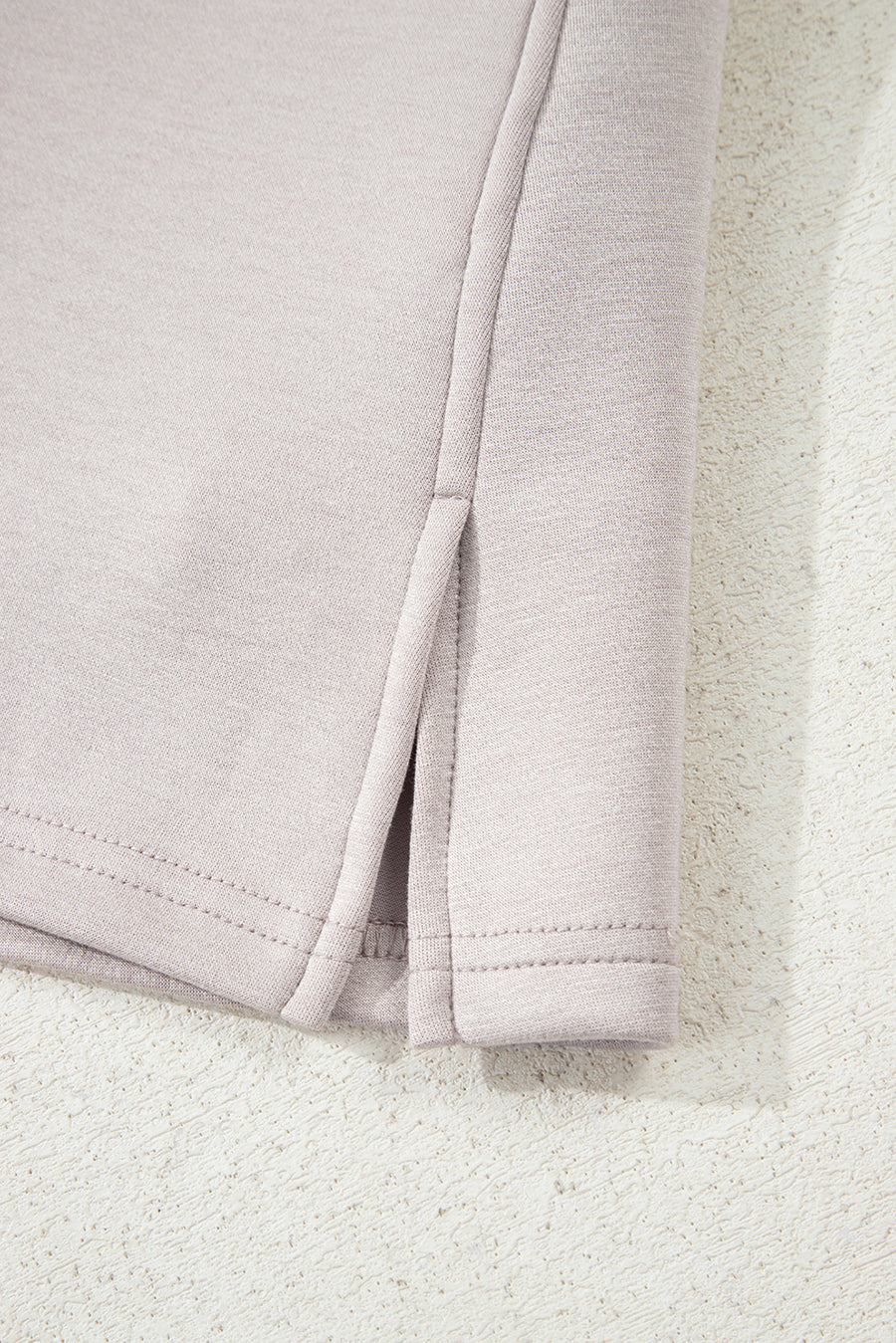 Solid Color Drop Shoulder Sweatshirt & Drawstring Mini Skirt Set- 2 Colors