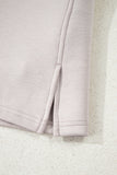 Solid Color Drop Shoulder Sweatshirt & Drawstring Mini Skirt Set- 2 Colors