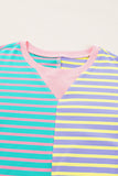 Striped Color Block Drop Shoulder Oversized Sweatshirt- 2 Colors