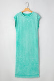 Mineral Wash T-Shirt Dress with Pockets- 3 Colors