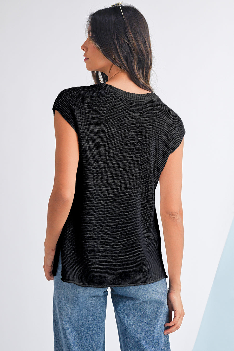 Solid Color Slit Hem Knit Top- 3 Colors