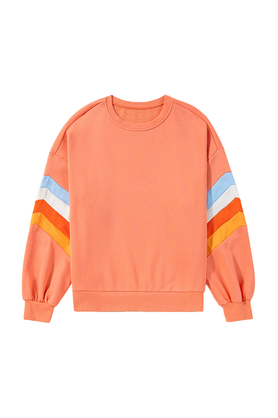 Striped Arm Drop Sleeve Loose Sweatshirt- 2 Colors