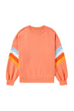 Striped Arm Drop Sleeve Loose Sweatshirt- 2 Colors