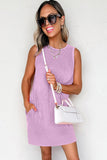Mineral Wash Tank Mini Dress with Pockets- 3 Colors