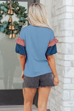 Stars and Stripes Contrast Puff Sleeve Top- 2 Colors