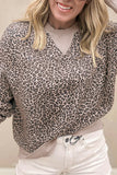 Leopard Print Patchwork Crew Neck Sweatshirt- 3 Colors
