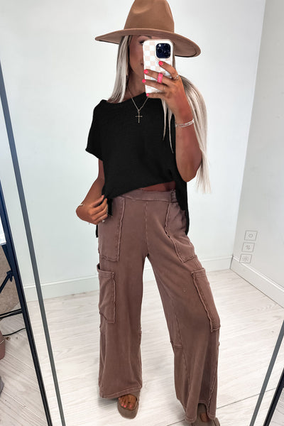 Solid Color Slit Hem Knit Top- 3 Colors