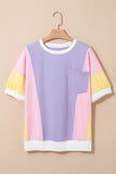 Pastel Color Block Patchwork Oversized T-Shirt