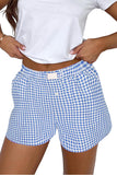 Gingham High-Waisted Loose Wide Leg Shorts- 2 Colors