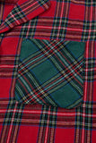Red Plaid Contrast Color Long Sleeve Pajama Set- 3 Options