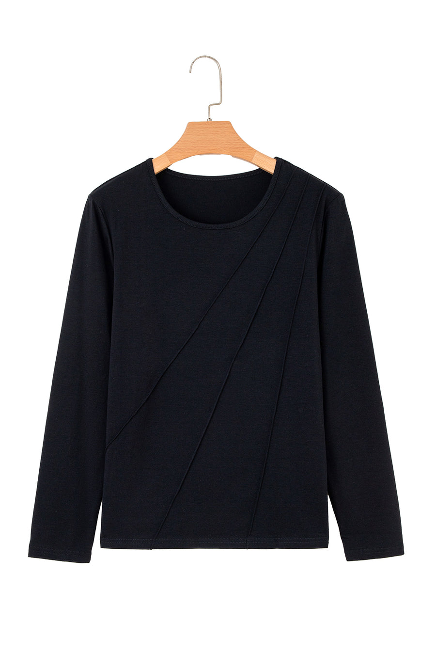 Asymmetric Seam Long Sleeve Shirt- 3 Colors