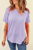 Basic Crew Neck Rolled Sleeve T-Shirt- 12 Colors